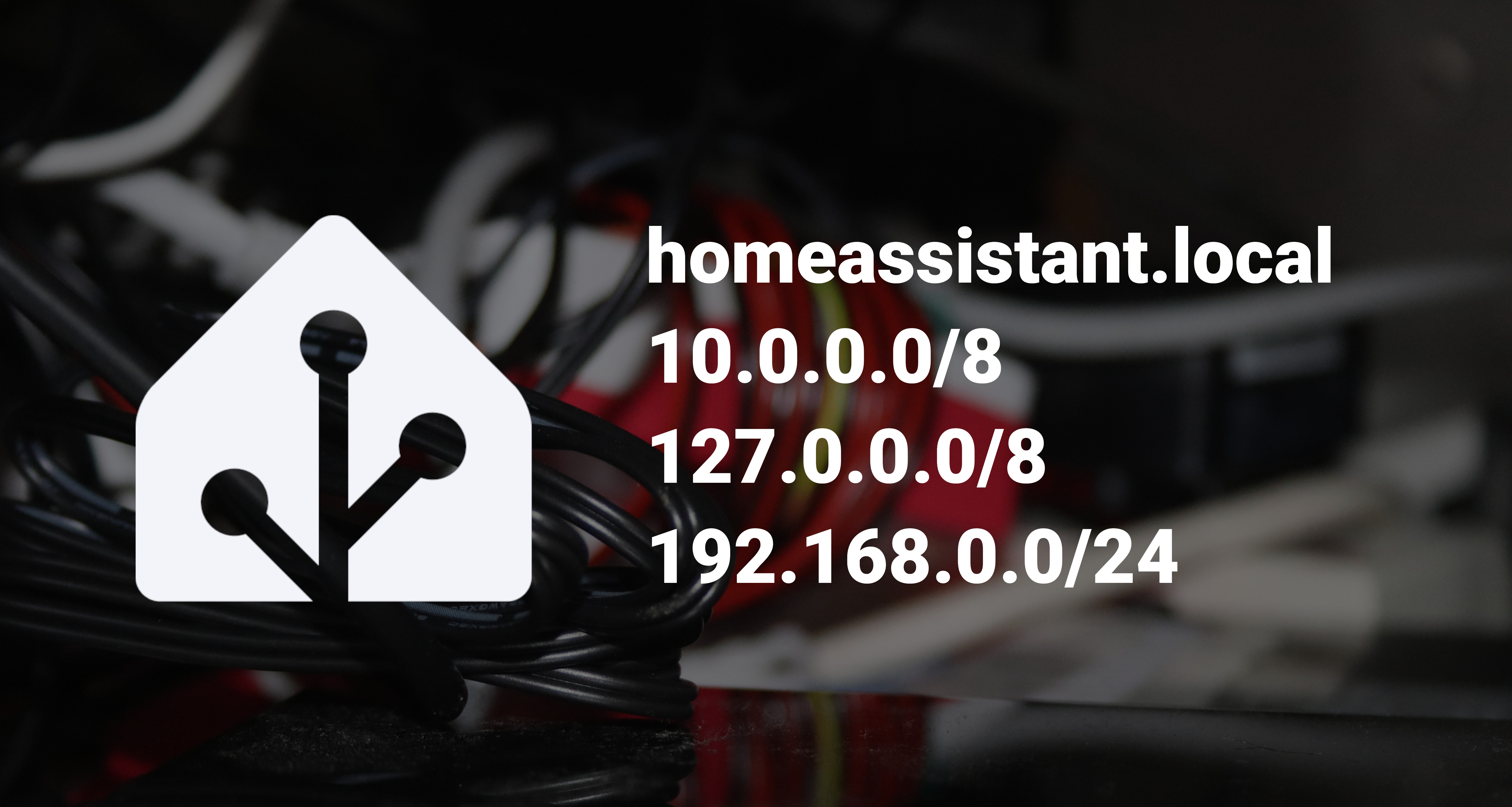 Home assistant logo and a selection of local network addresses